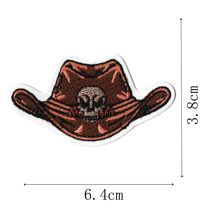 Wholesale Western Cowboy Embroidered Jacket Decoration, Steed Pistol Embroidered Badge, Embroidered Label Patch FS